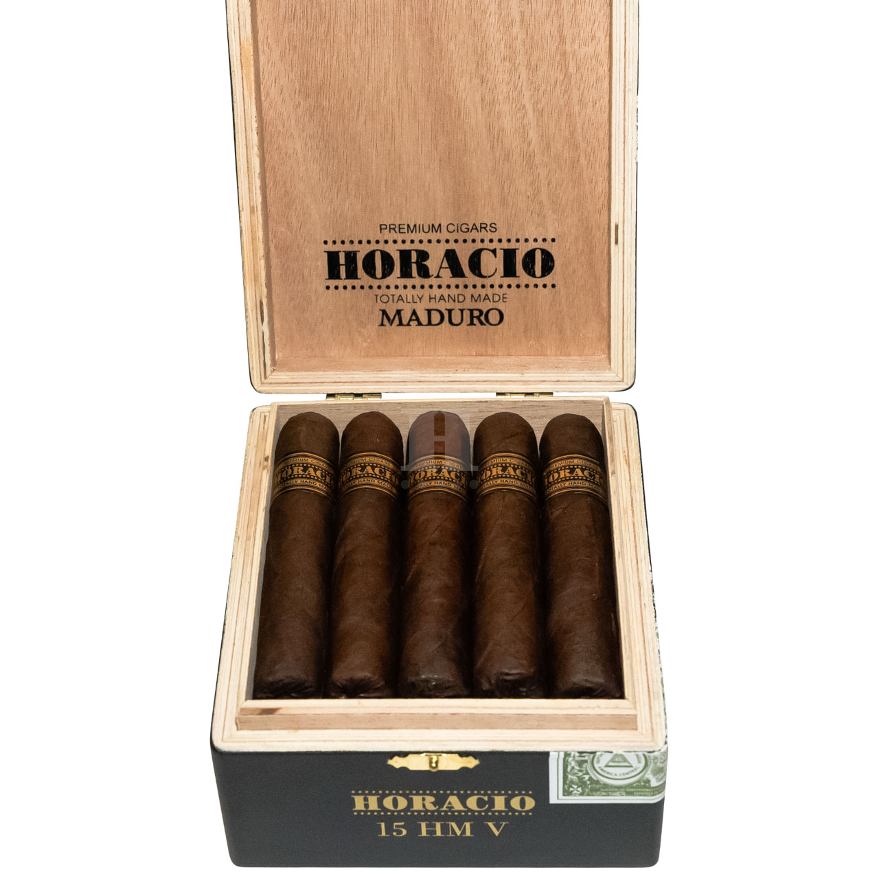 Horacio HMV Maduro series box open front close-up