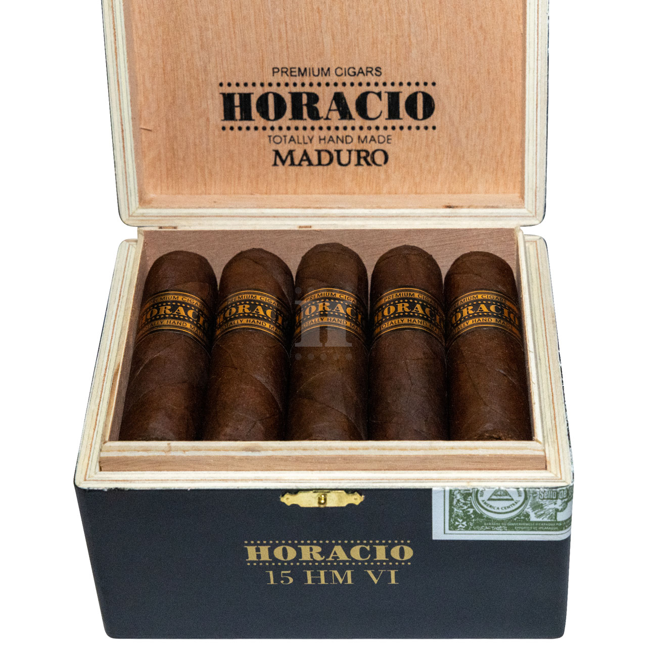 Horacio HMVI Maduro series box open front close-up