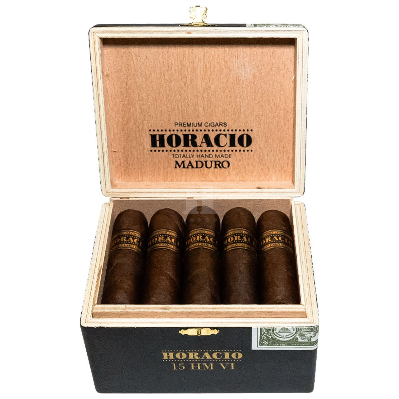 Horacio HMVI Maduro series box open front